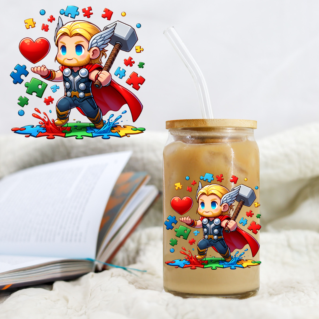 Autism Iron Hammer Hero - UV DTF Libby Decal