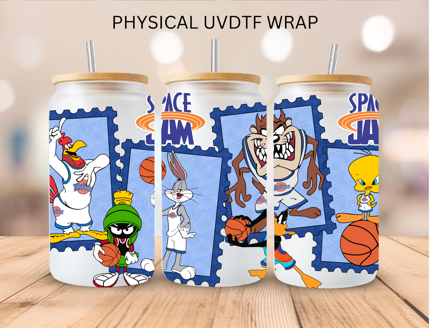 Space Jam Stamp Collection - 16 oz / 20 oz Libby UV DTF Wrap