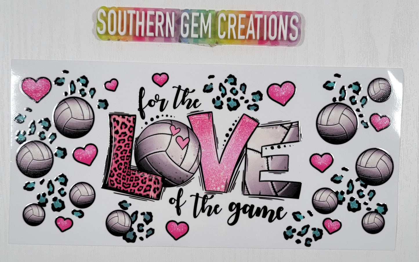 Volleyball Love - 16 oz Libby UV DTF Wrap RTS