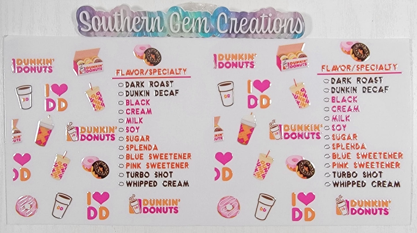 Dunkin - 16 oz Libby UV DTF Wrap RTS