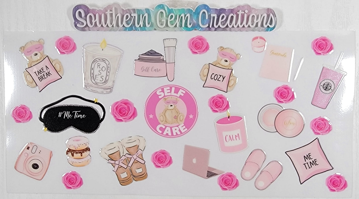 Self Care - 16 oz Libby UV DTF Wrap RTS