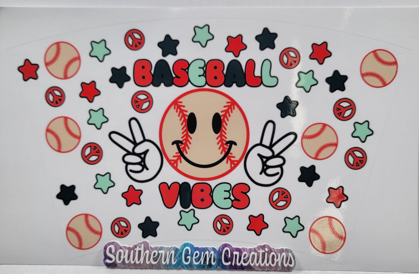 UVDTF Baseball Vibes - 24 oz cold cup Wrap RTS