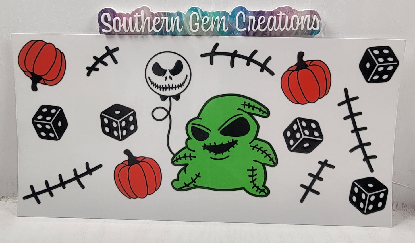 Halloween Skeleton Balloon - 16 oz Libby UV DTF Wrap RTS