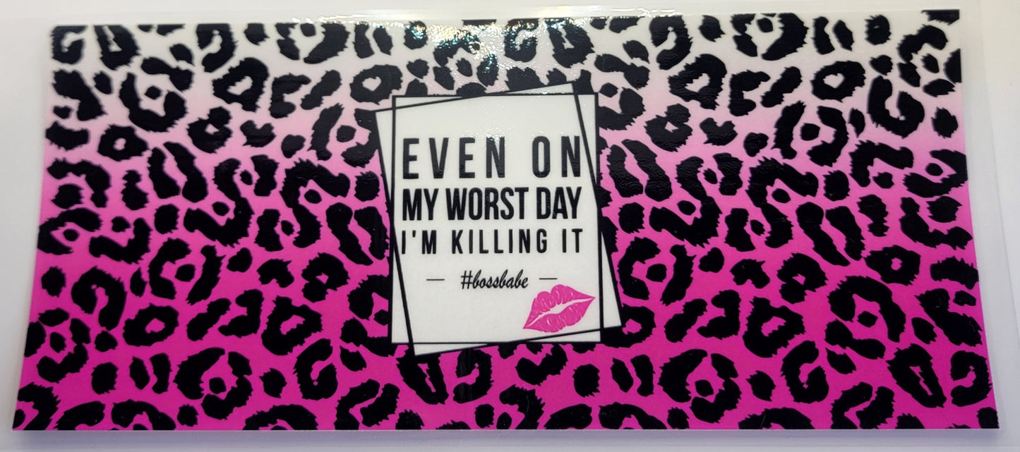 Killing It Boss Babe - 16 oz Libby UV DTF Wrap RTS