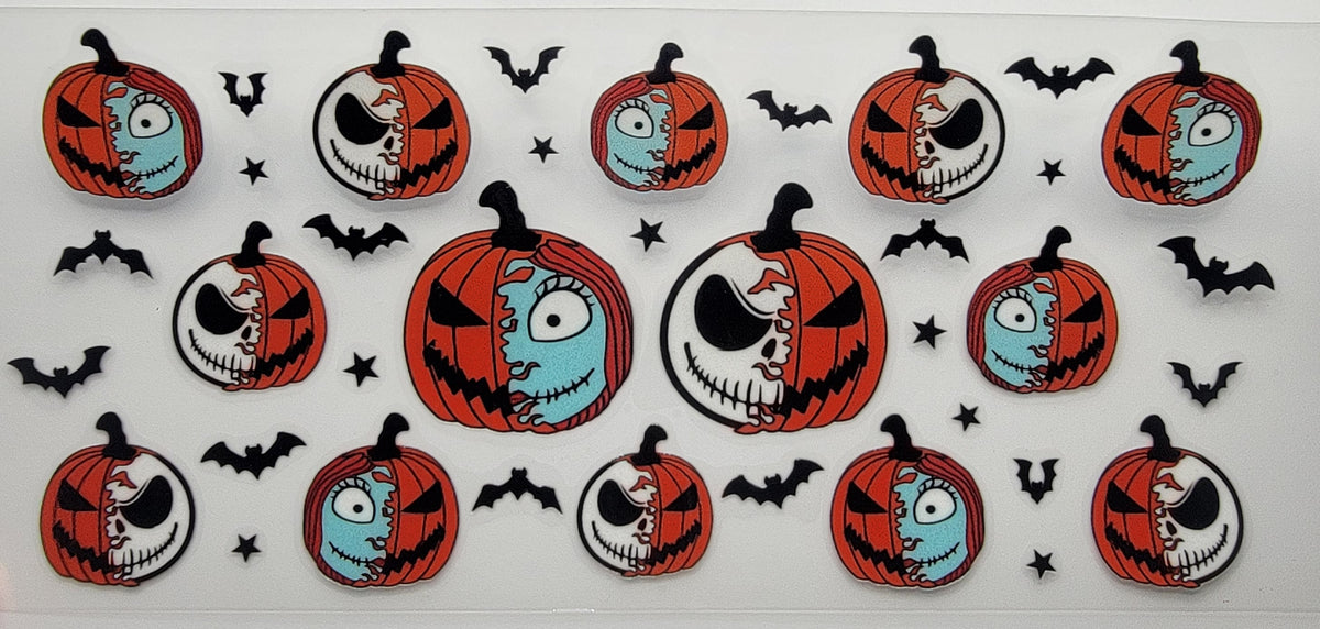 Halloween Skeleton Pumkins - 16 oz Libby UV DTF Wrap