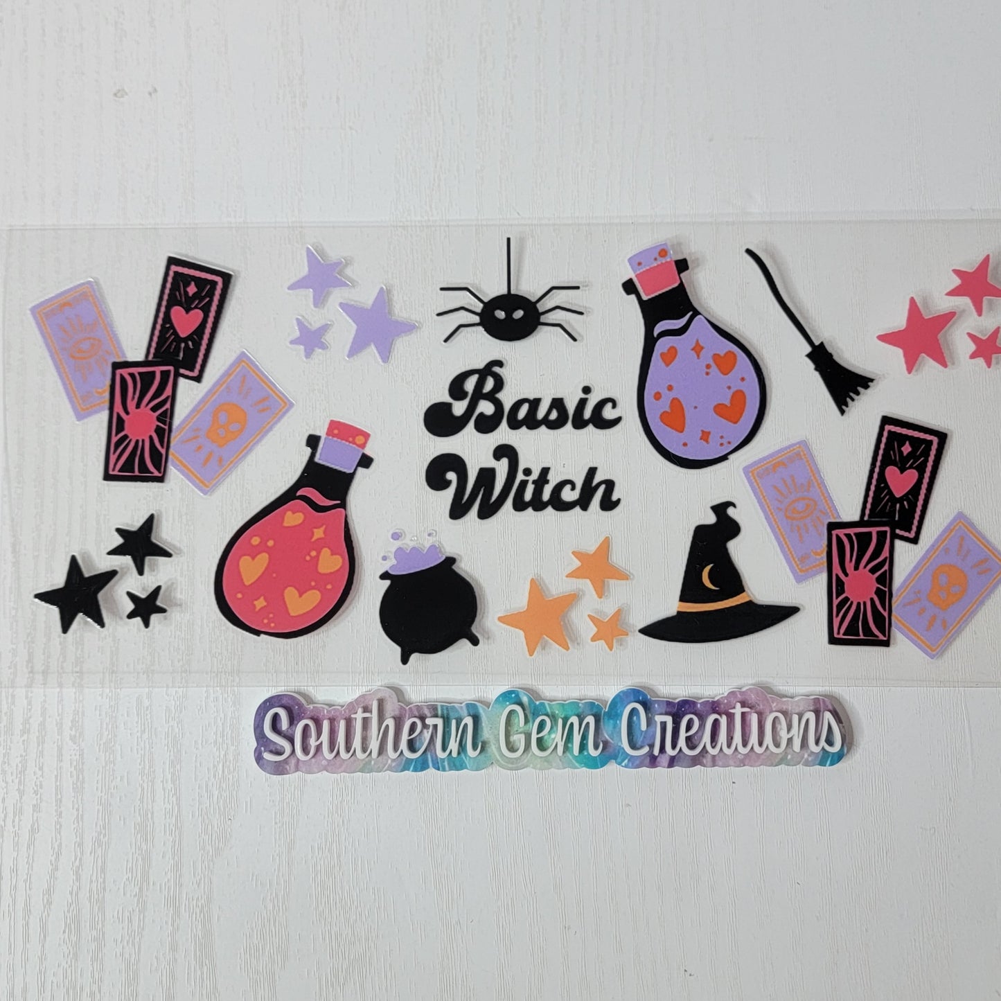 Halloween Basic Witch - 16 oz Libby UV DTF Wrap RTS