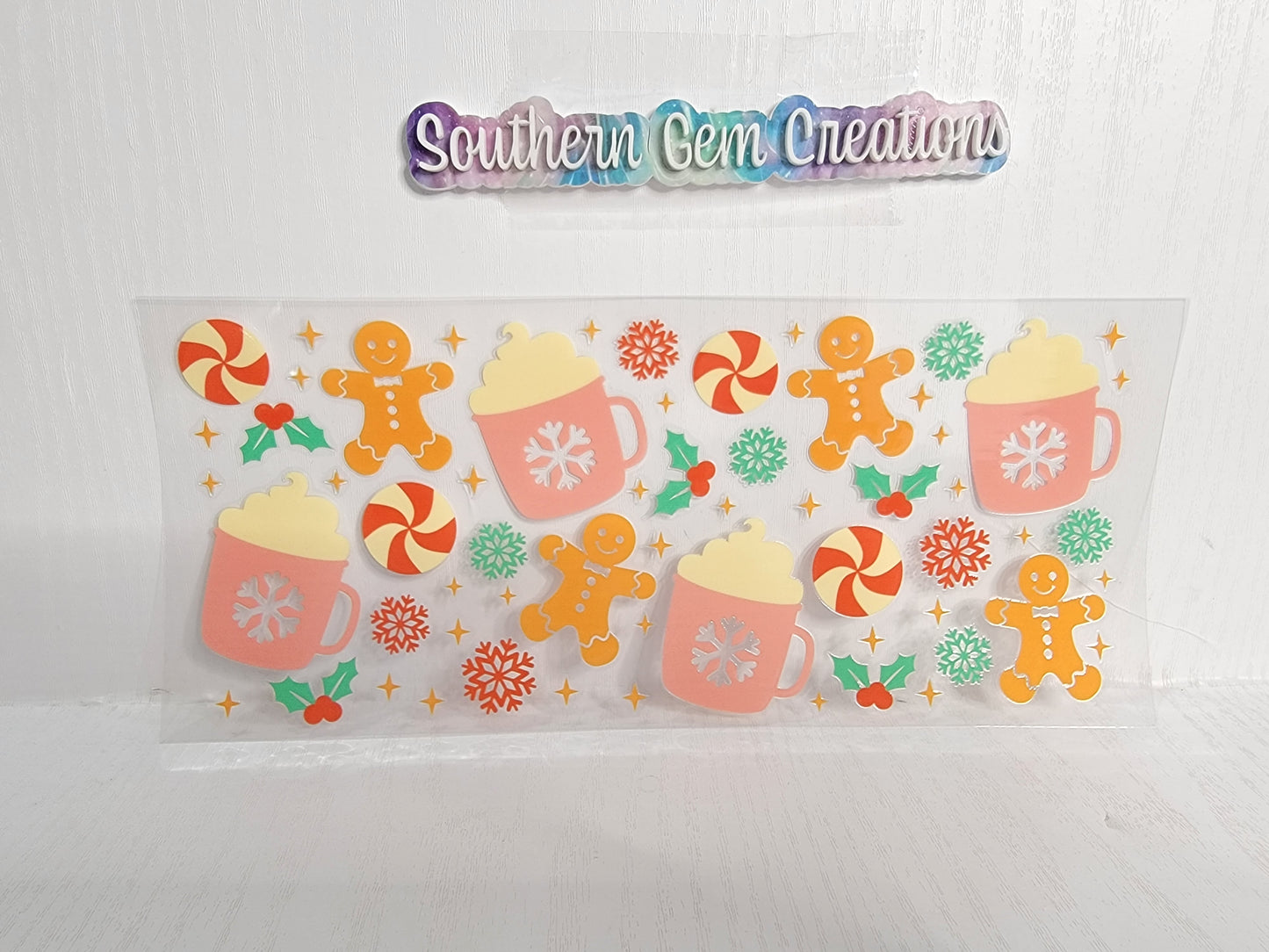 Christmas treats - 16 oz Libby UV DTF Wrap RTS