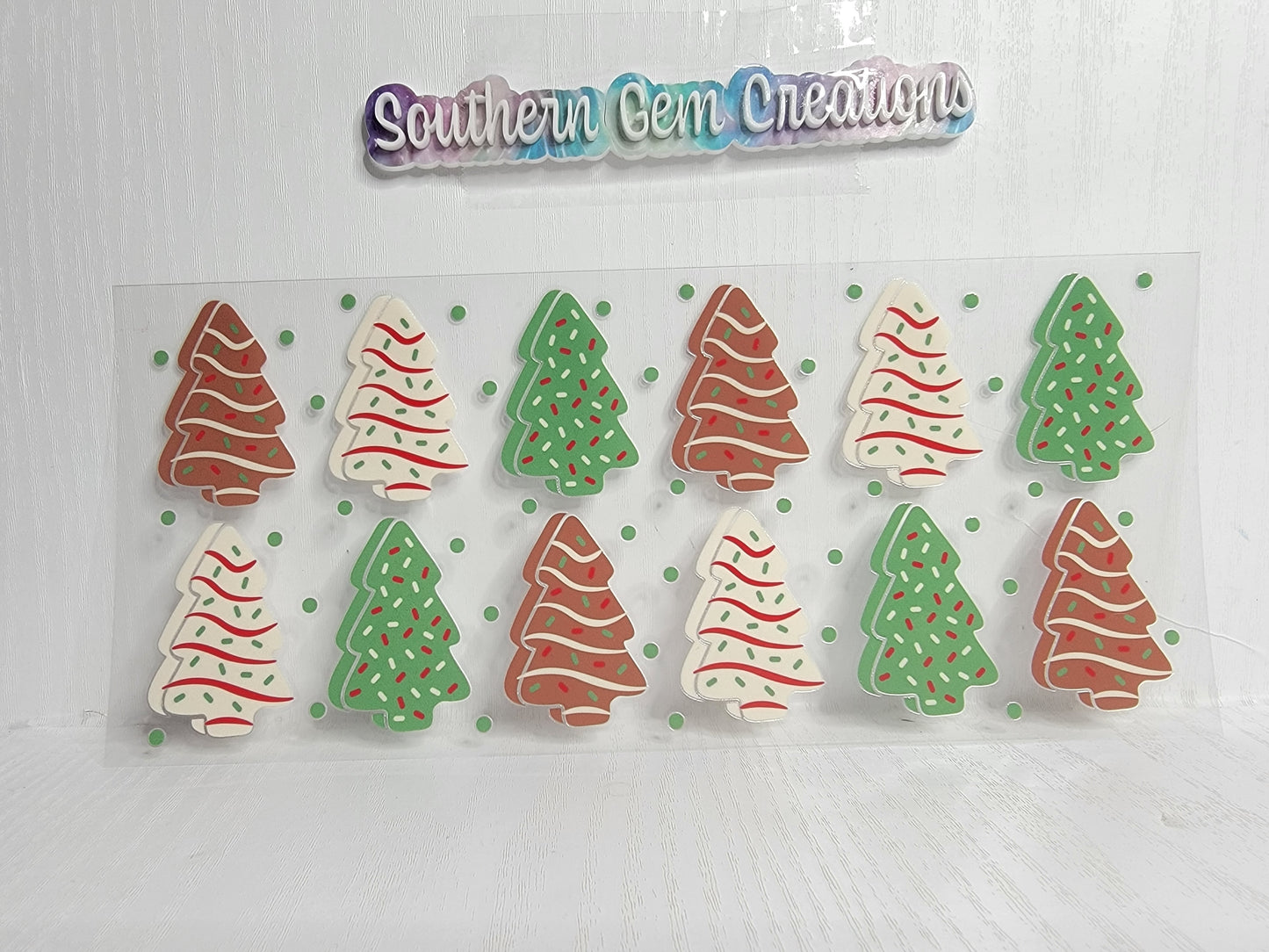 Christmas Tree (Multi-Color) - 16 oz Libby UV DTF Wrap RTS