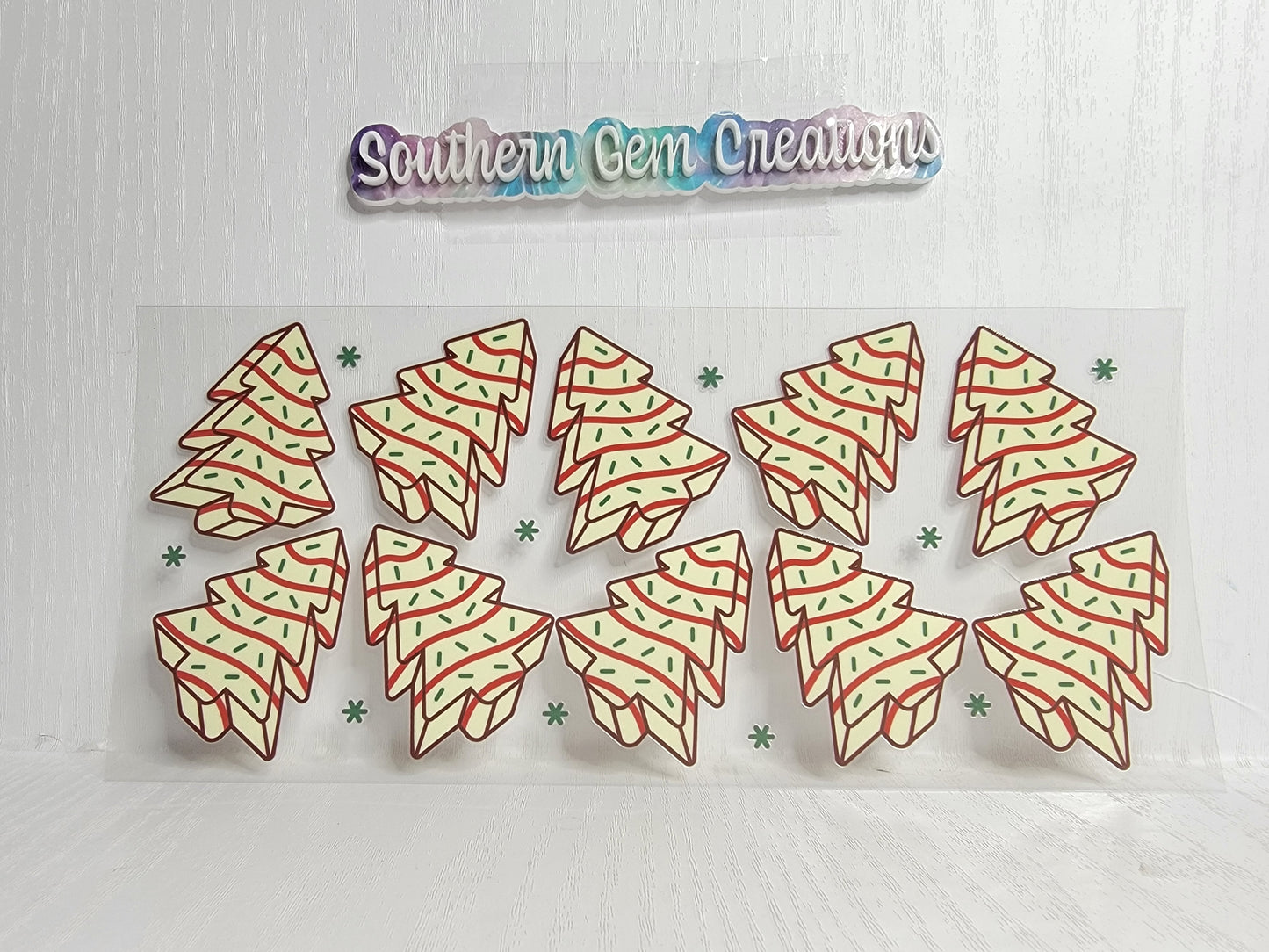 Christmas Tree Treats (Slanted) - 16 oz Libby UV DTF Wrap RTS