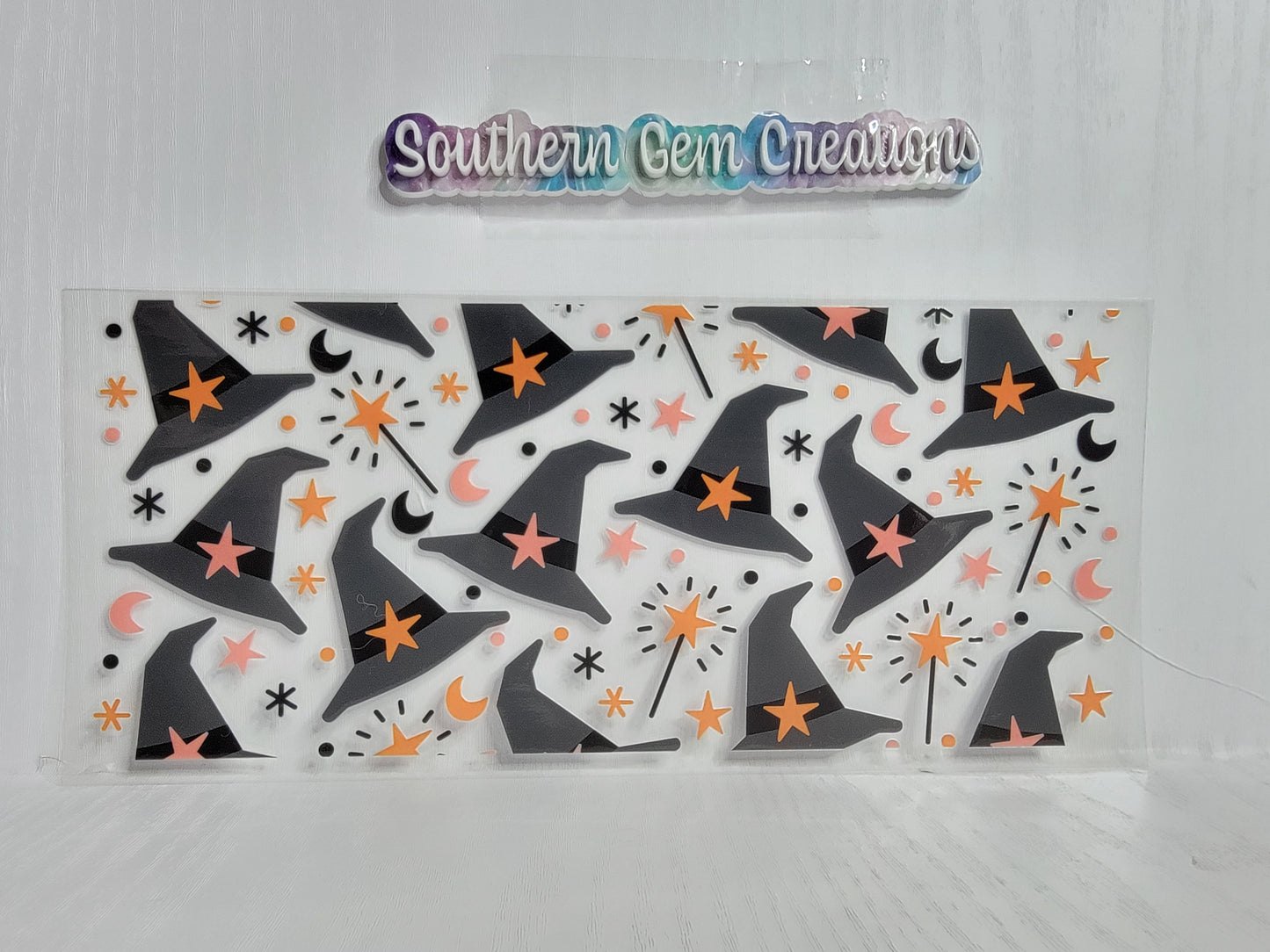 Halloween Witches Hat - 16 oz Libby UV DTF Wrap RTS