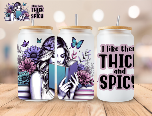 Bookish Thick And Spicy - 16 oz / 20 oz Libby UV DTF Wrap