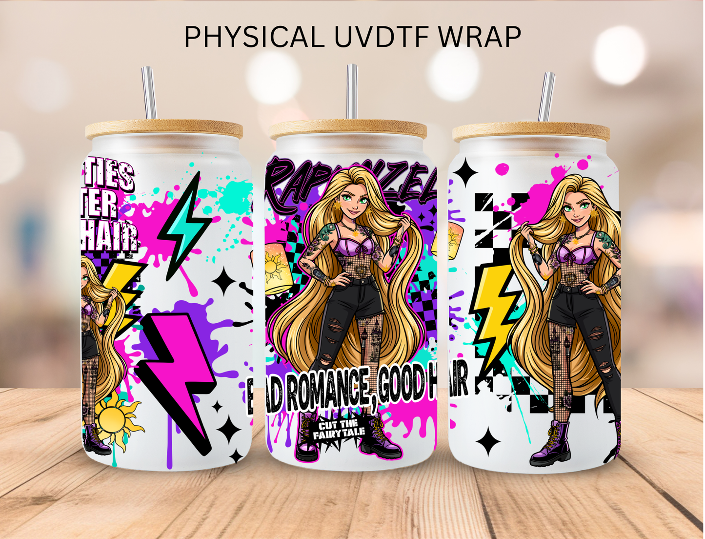 Frying Pan Retro Princess - 16 oz / 20 oz Libby UV DTF Wrap