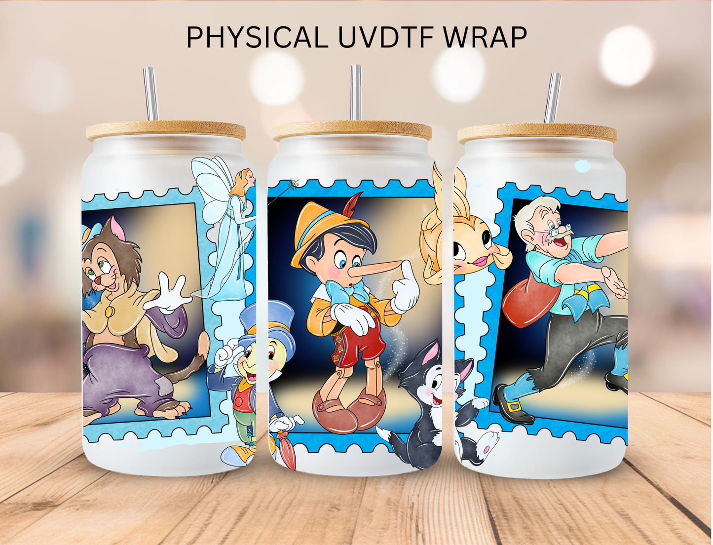 Real Boy Stamps Collection - 16 oz / 20 oz Libby UV DTF Wrap