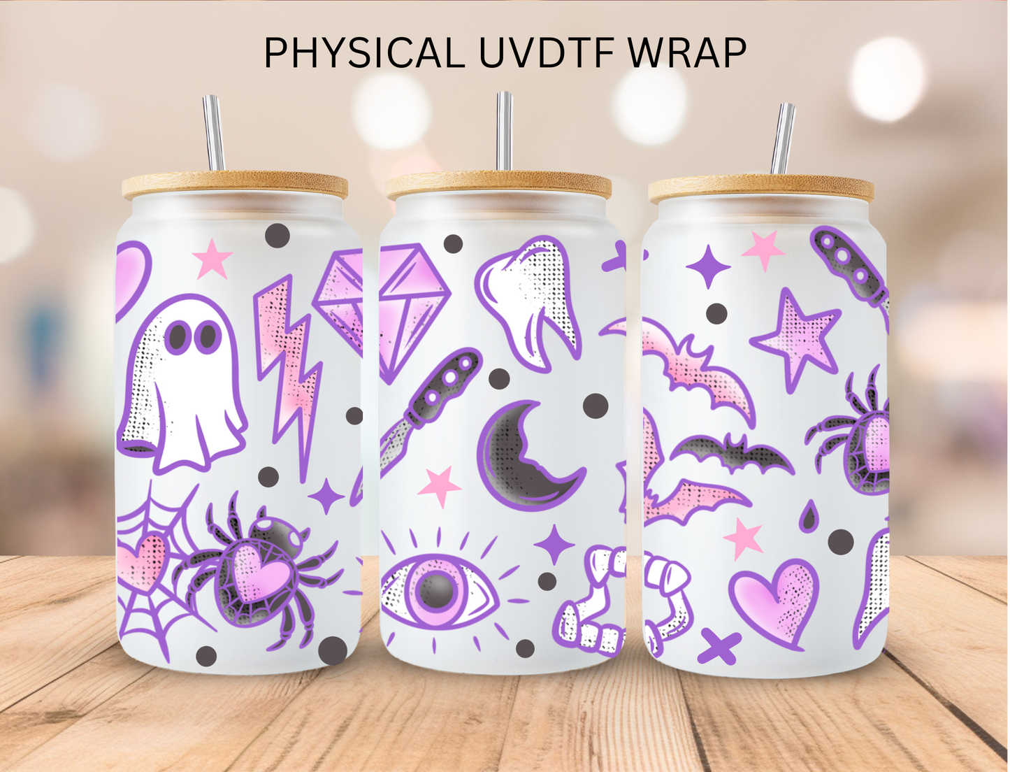 Halloween Purple Aesthetic - 16 oz / 20 oz Libby UV DTF Wrap