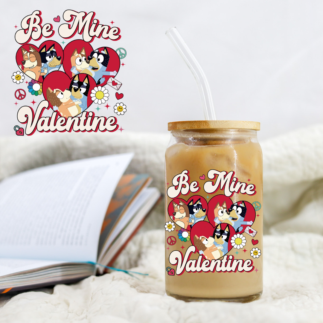 Be Mine Blue Dog - UVDTF decals EXCLUSIVE DESIGNER