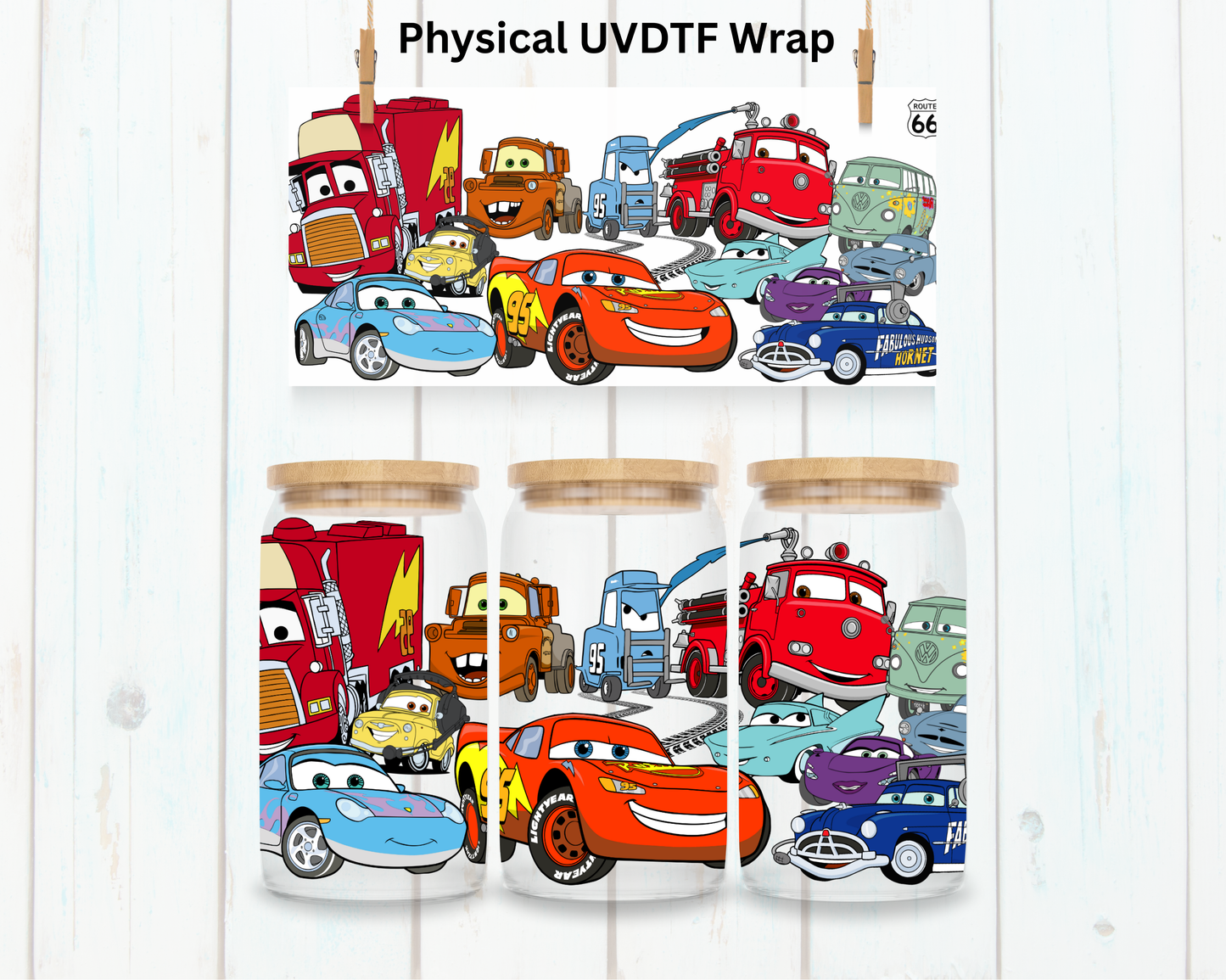 Multi Cars - 16 oz / 20 oz Libby UV DTF