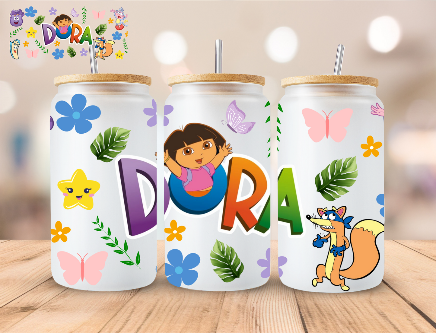 Explorer Girl - 16 oz / 20 oz Libby UV DTF Wrap