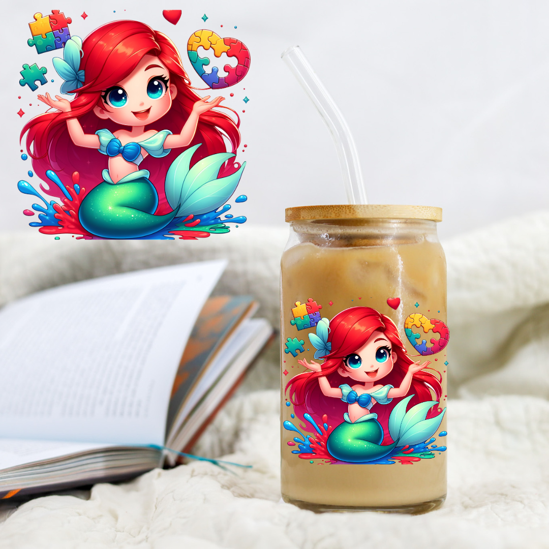 Autism Princess Mermaid - UV DTF Libby Decal