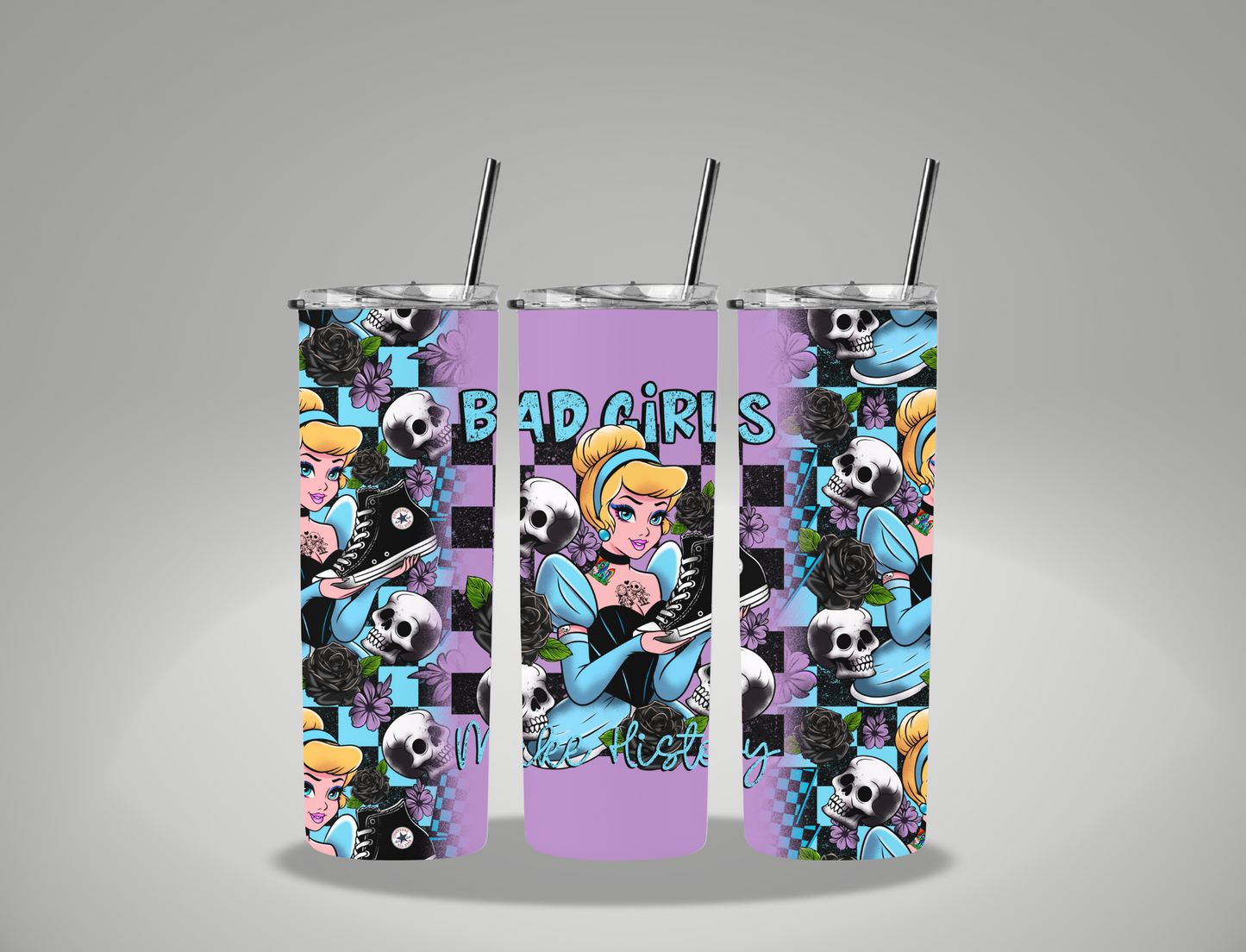 Bad Girls Collection Glass Slipper Princess - 20oz Skinny Tumbler Wrap CSTAGE EXCLUSIVE