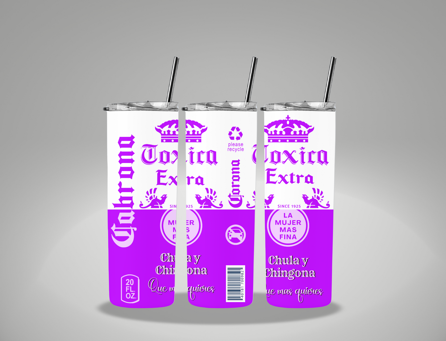 Corona Purple - 20oz Skinny Tumbler Wrap