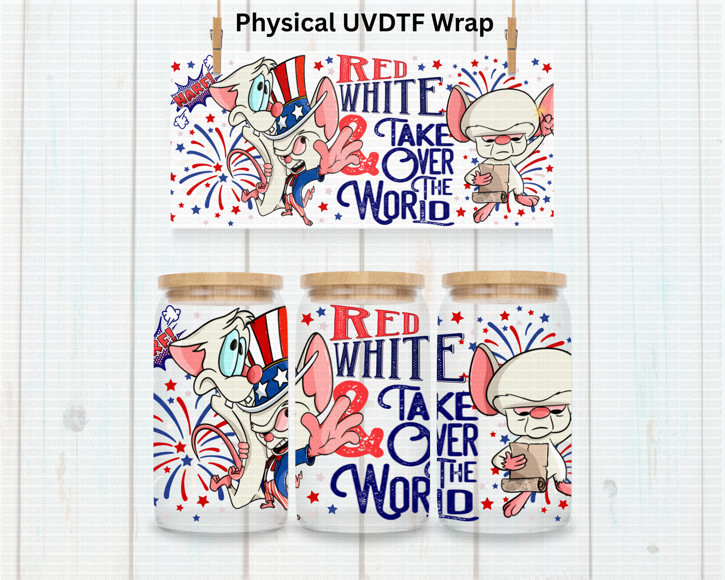 Patriotic Mouse Take Over The World - 16 oz / 20 oz Libby UV DTF