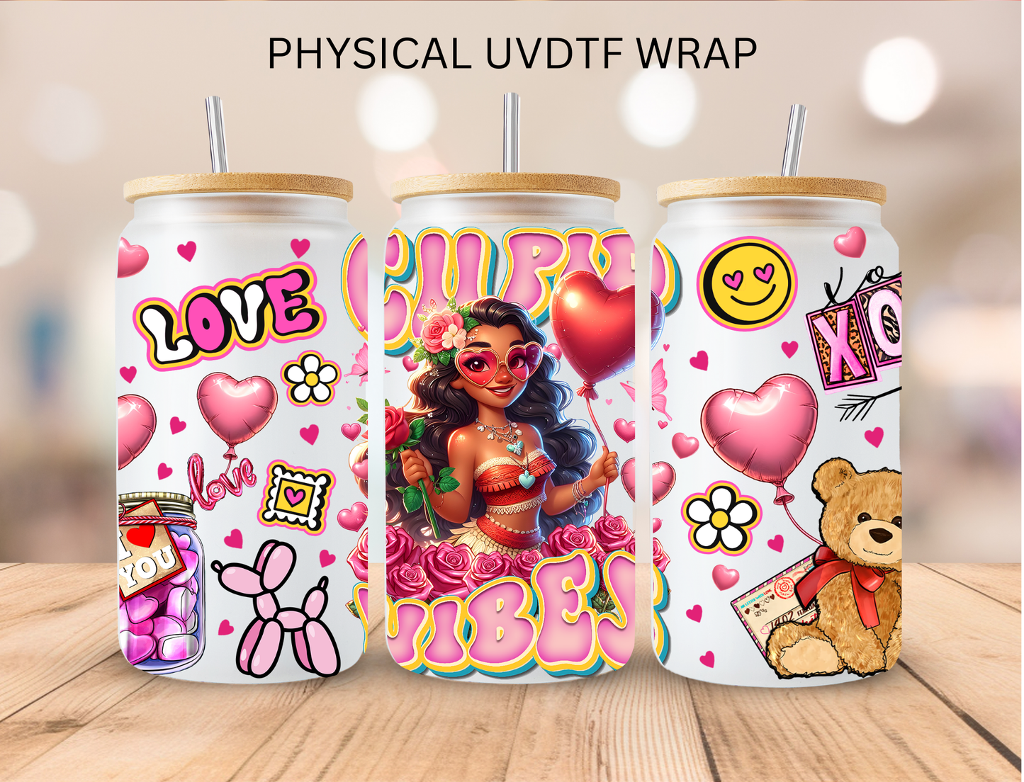 Valentines Cupid Vibes Hook Princess - 16 oz / 20 oz Libby UV DTF