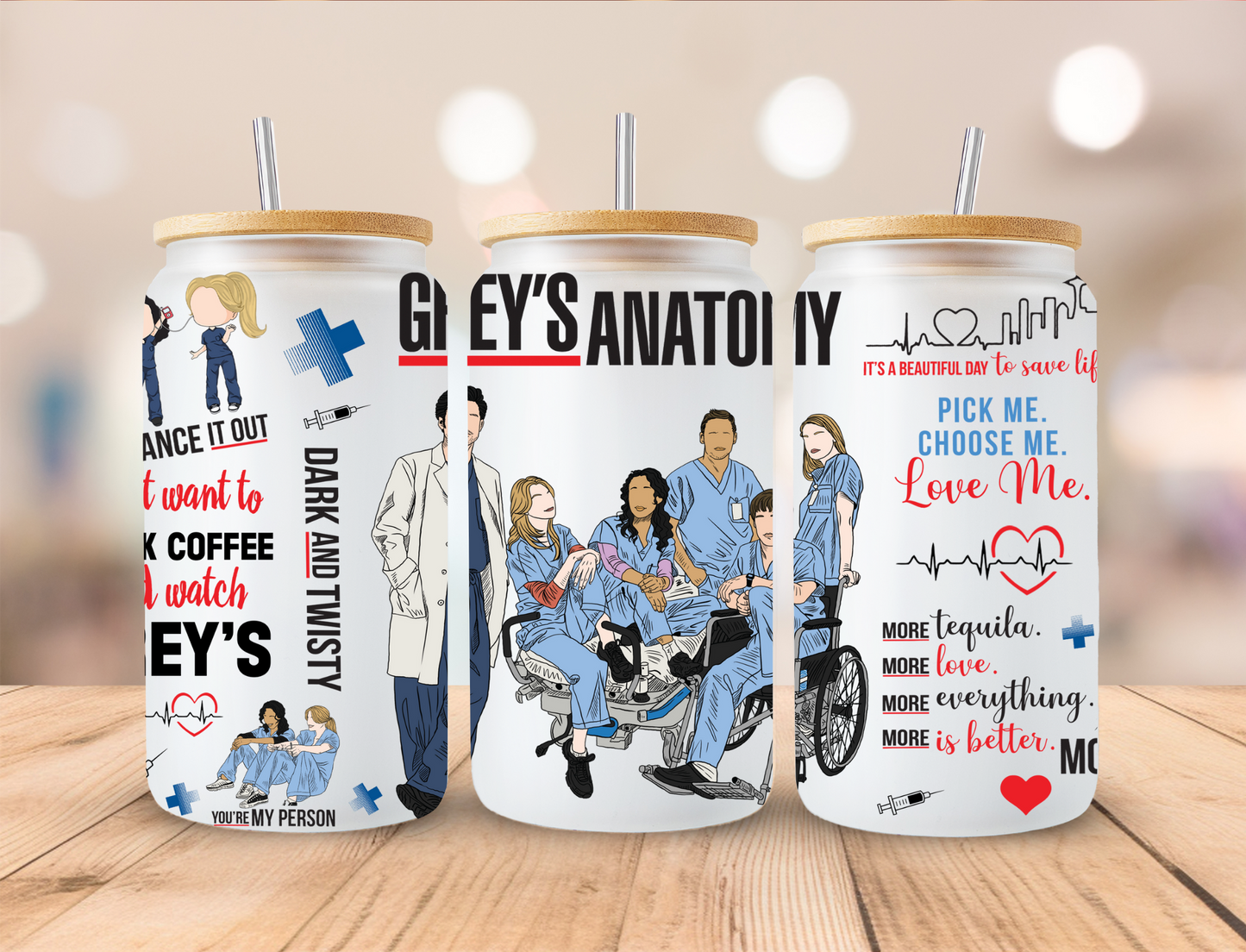 Grays Anatomy - 16 oz / 20 oz Libby UV DTF Wrap