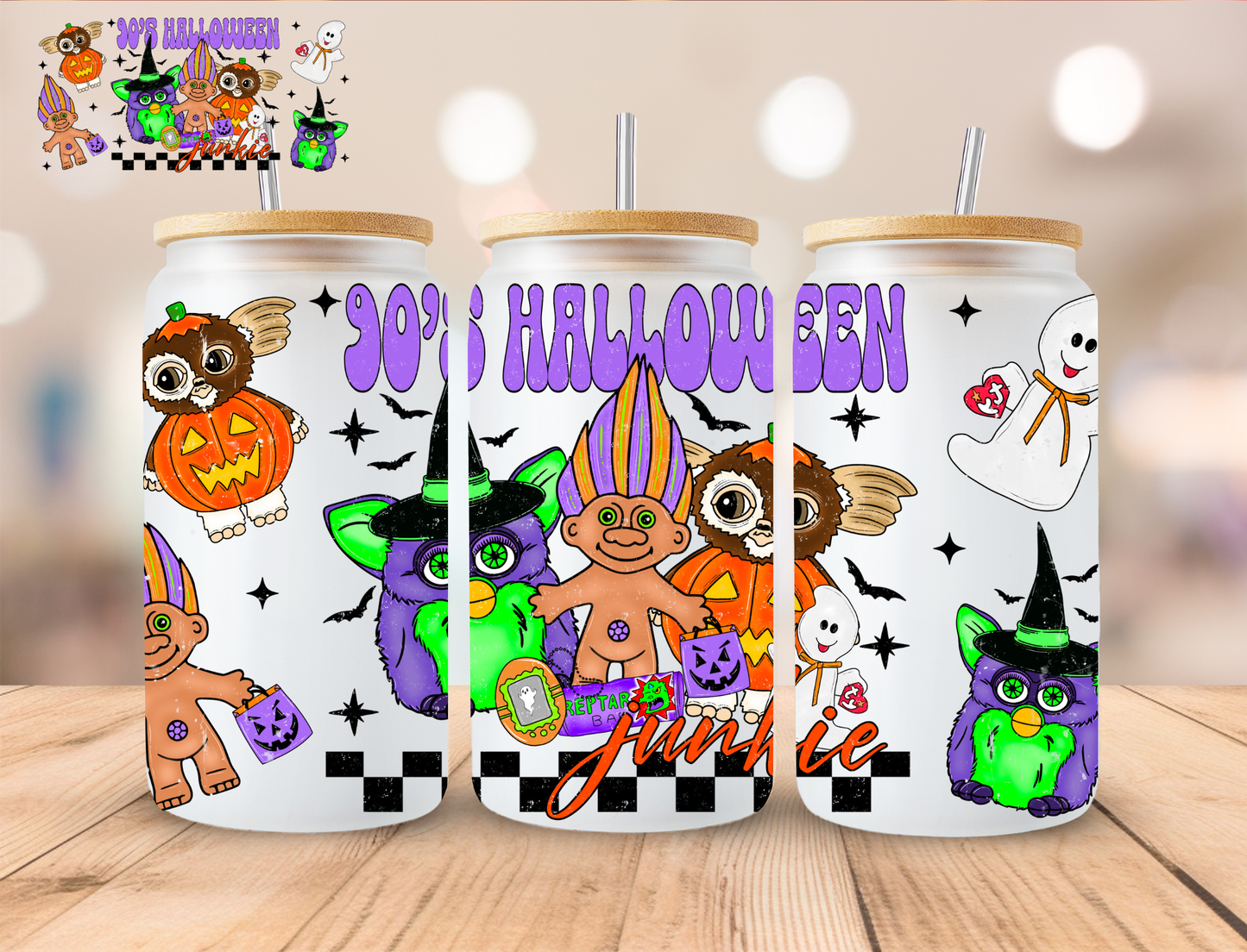 Halloween Dolls - 16 oz / 20 oz Libby UV DTF Wrap
