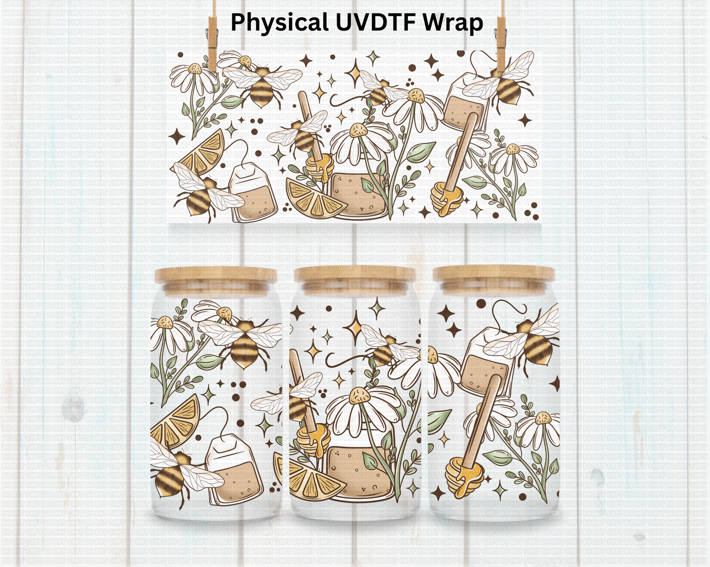 Spring Daisy, Lemon, Tea and Bee's - 16 oz / 20 oz Libby UV DTF