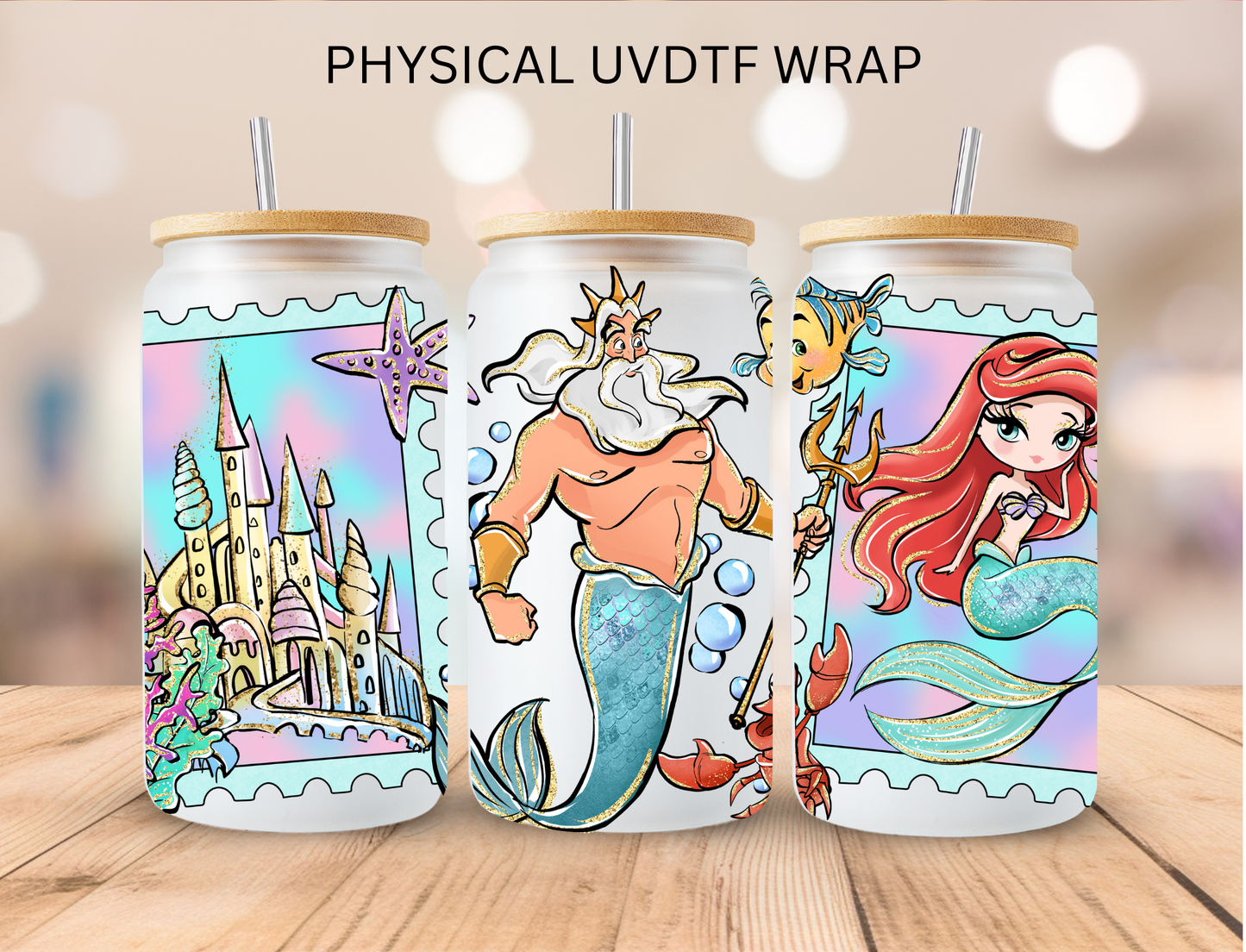 Mermaid Stamps Collection - 16 oz / 20 oz Libby UV DTF Wrap