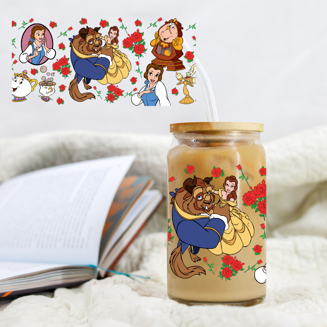 Princess And Beast - 16 oz Libby UV DTF Wrap