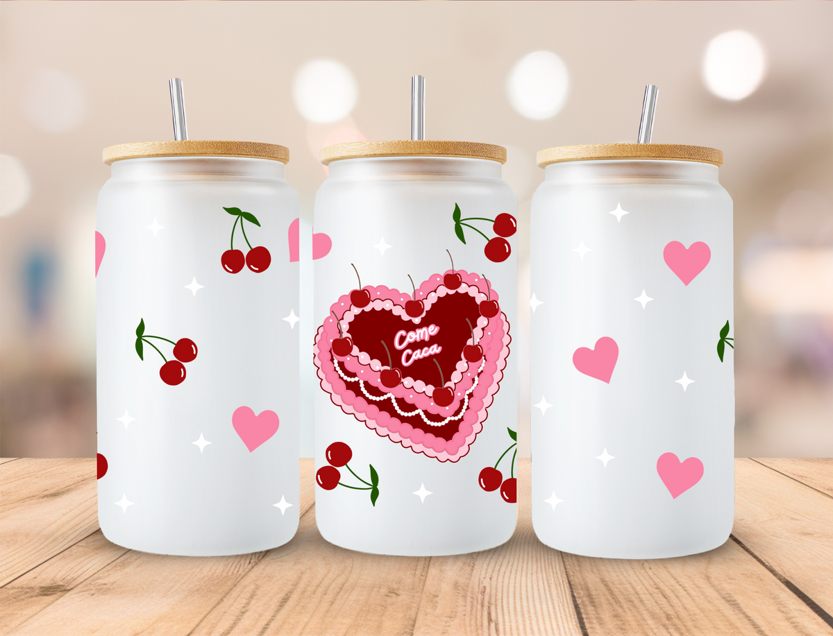 Valentine's Cake - 16 oz / 20 oz Libby UV DTF Wrap