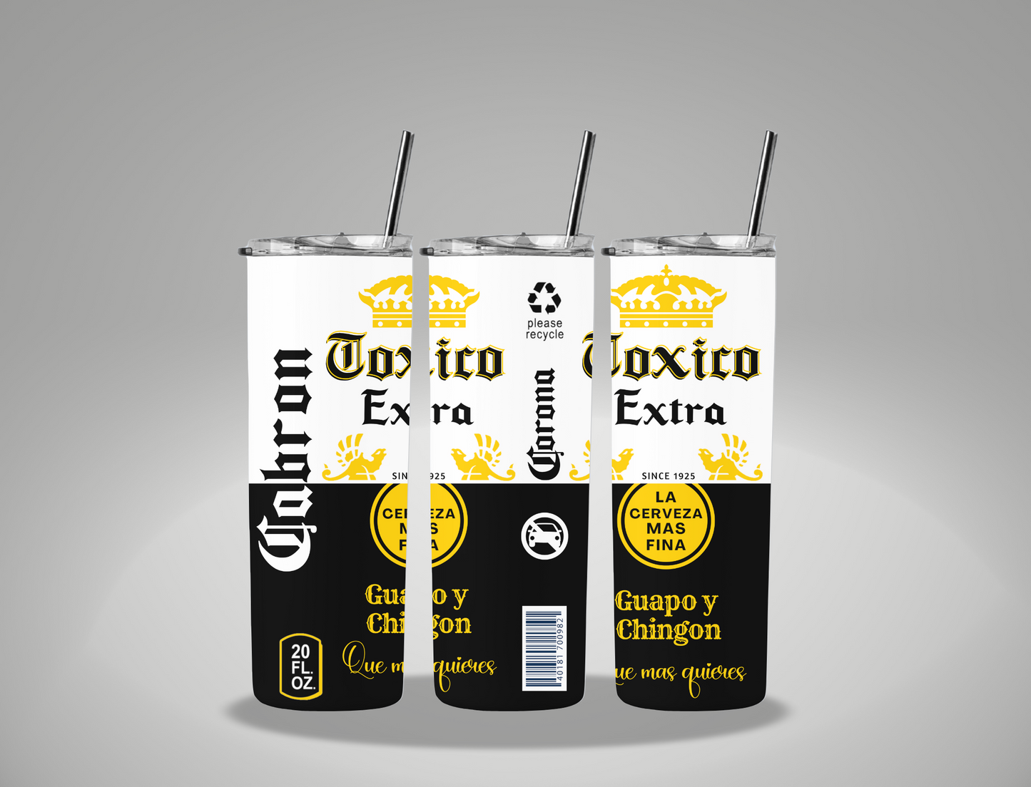Corona Black - 20oz Skinny Tumbler Wrap