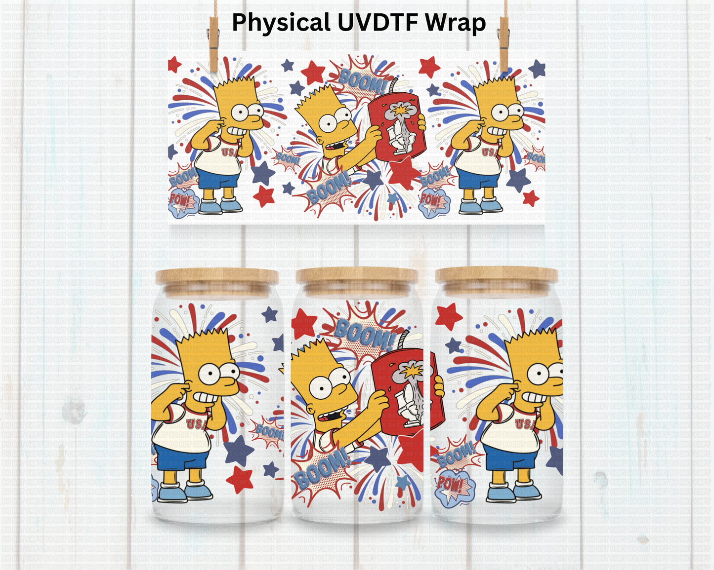 Patriotic Simpson - 16 oz / 20 oz Libby UV DTF