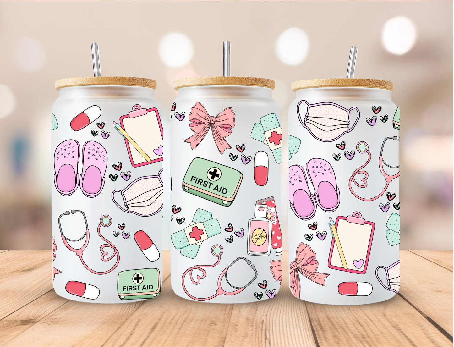 Medical First Aid Nurse - 16 oz / 20 oz Libby UV DTF Wrap