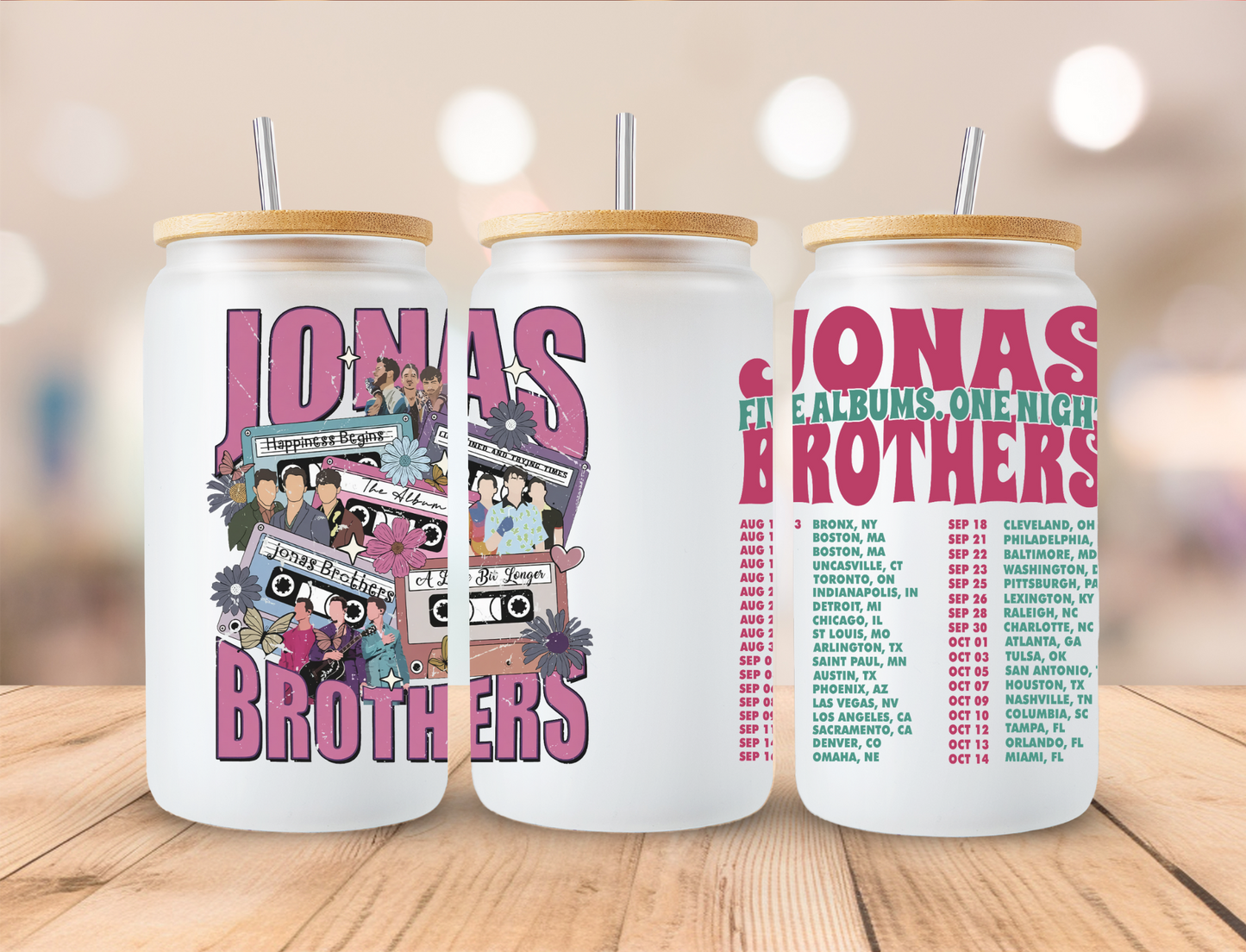 Jonas Crew Tour Dates - 16 oz Libby UV DTF Wrap