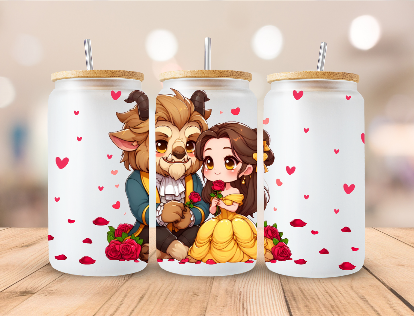 Beast Princess Floral Princess - 16oz/20oz Libby UV DTF Wrap