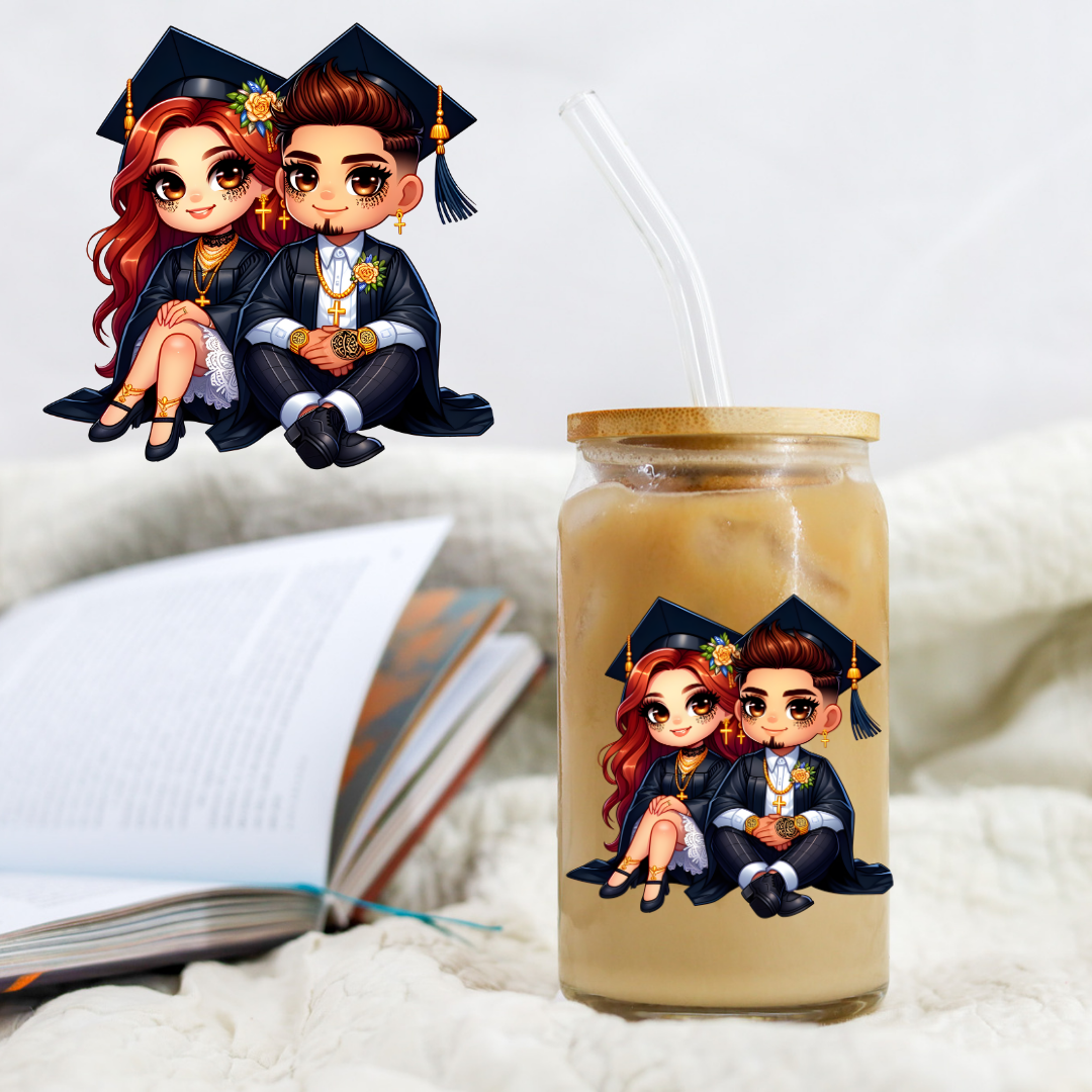 Chicano Graduation Black And White - UV DTF Libby Decal