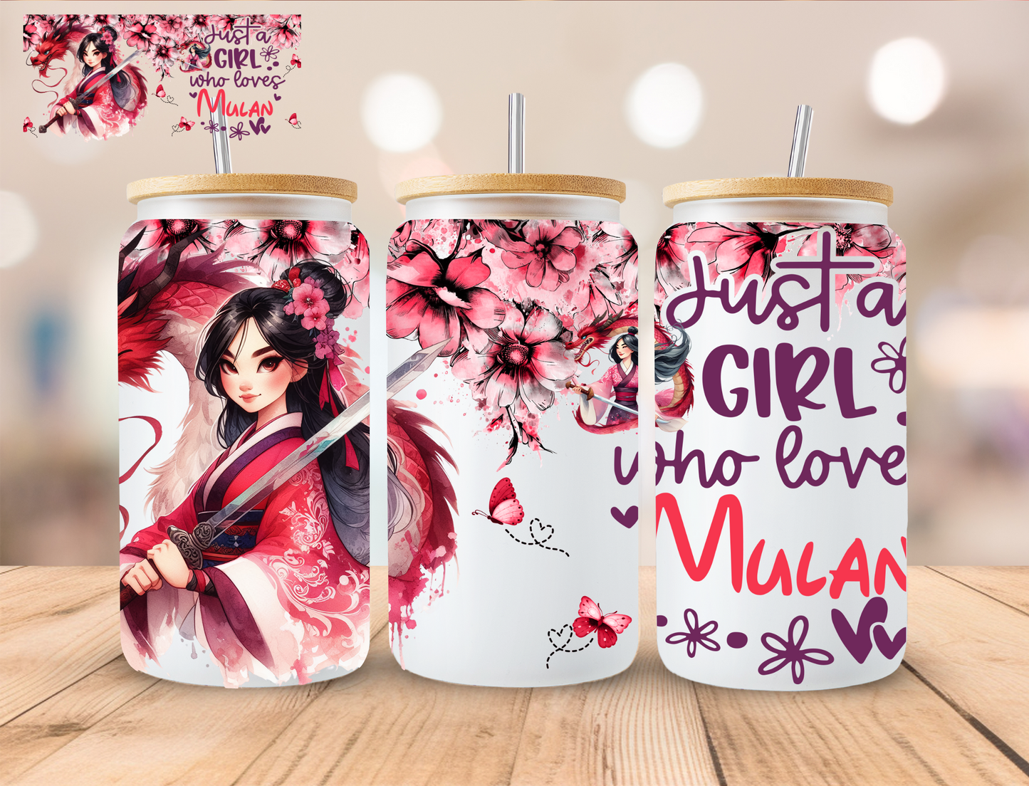 Girl Who Loves Phoenix Princess - 16 oz / 20 oz Libby UV DTF Wrap