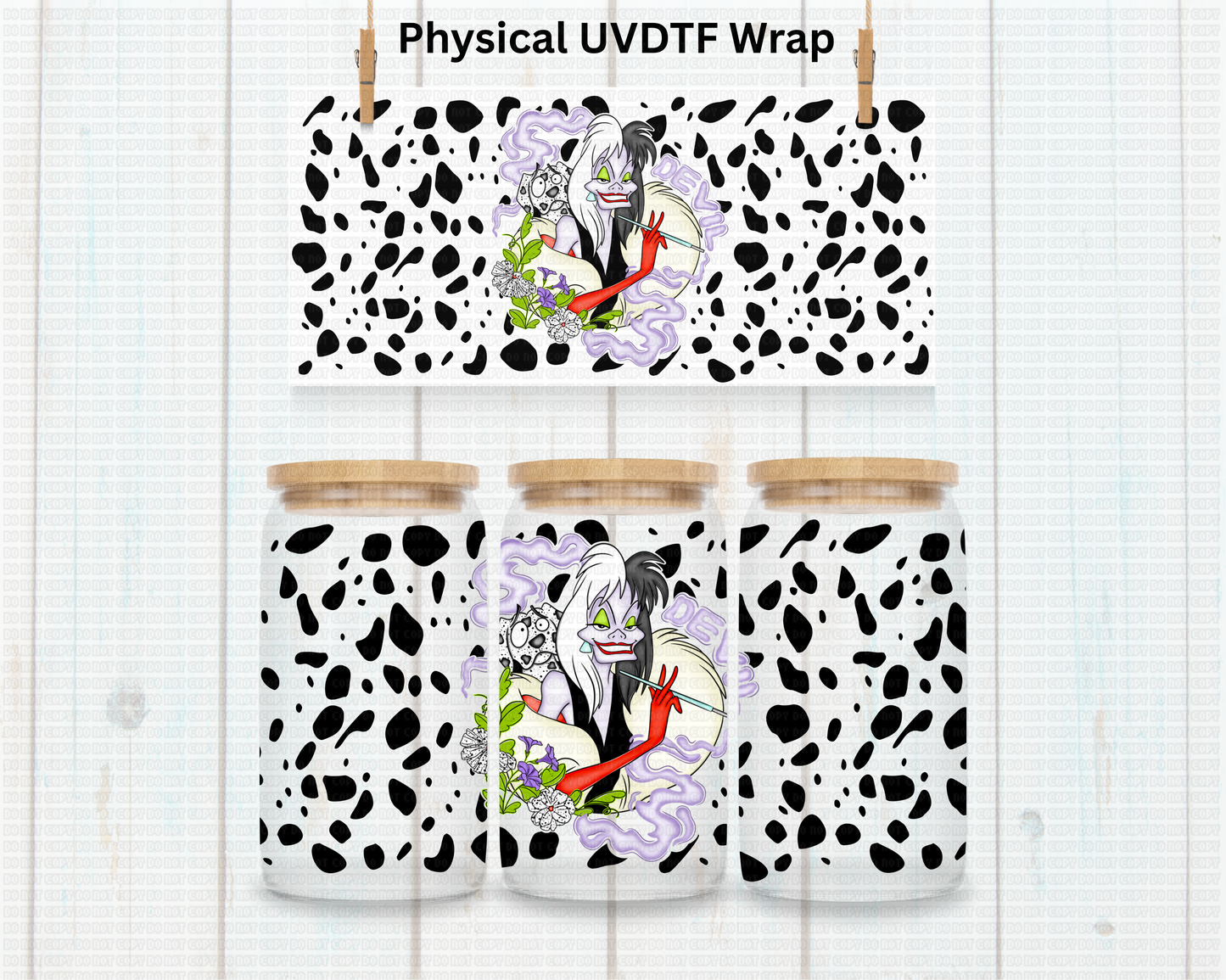 Evil Dog Villain - 16 oz / 20 oz Libby UV DTF