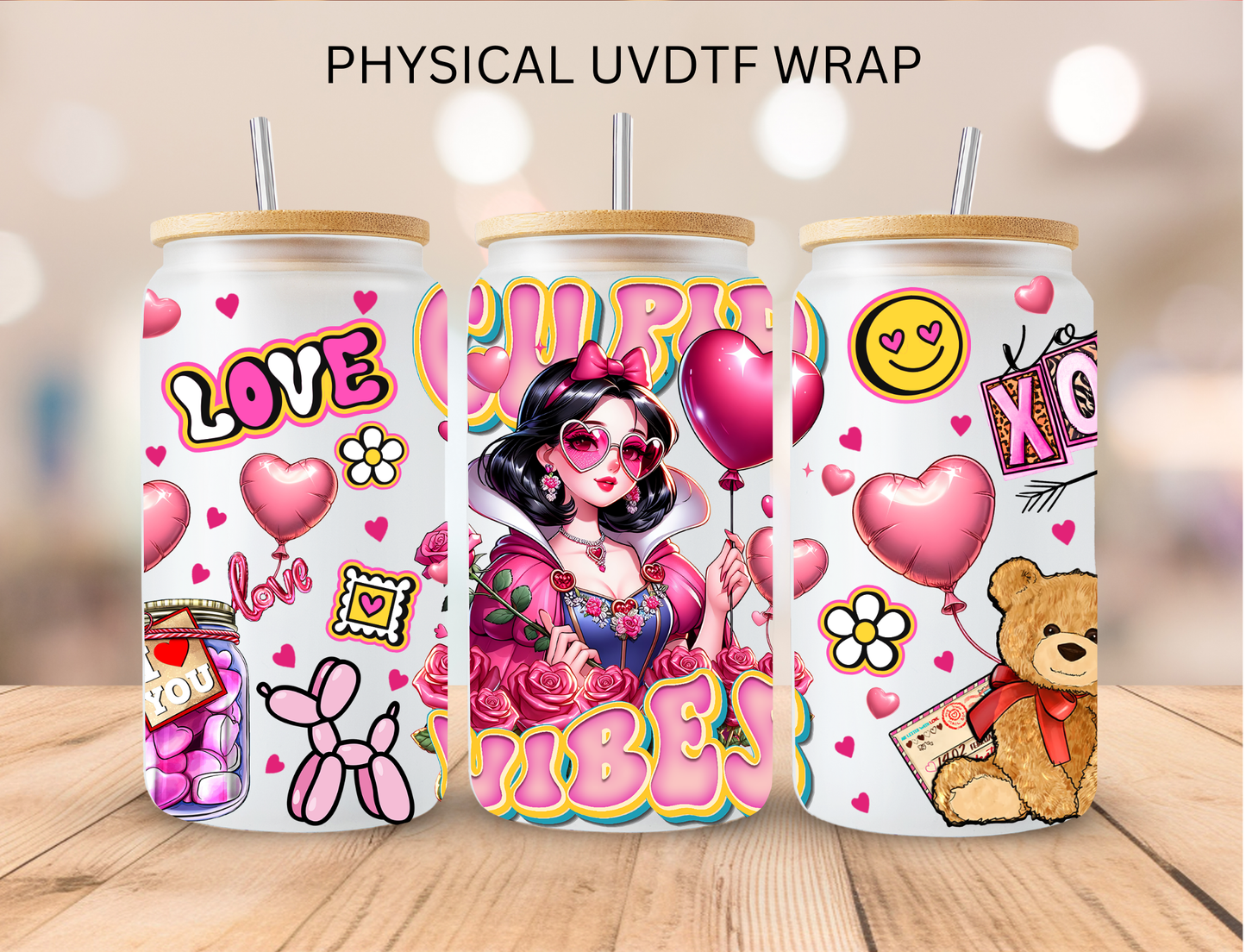 Valentines Cupid Vibes Apple Princess - 16 oz / 20 oz Libby UV DTF