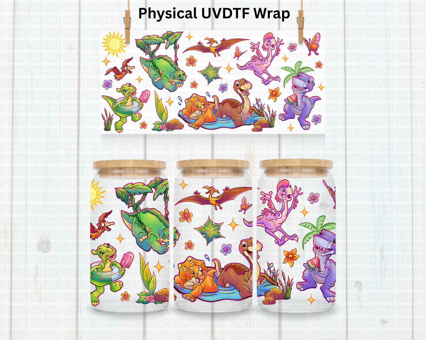 Land Of Time Dinosaurs - 16 oz / 20 oz Libby UV DTF