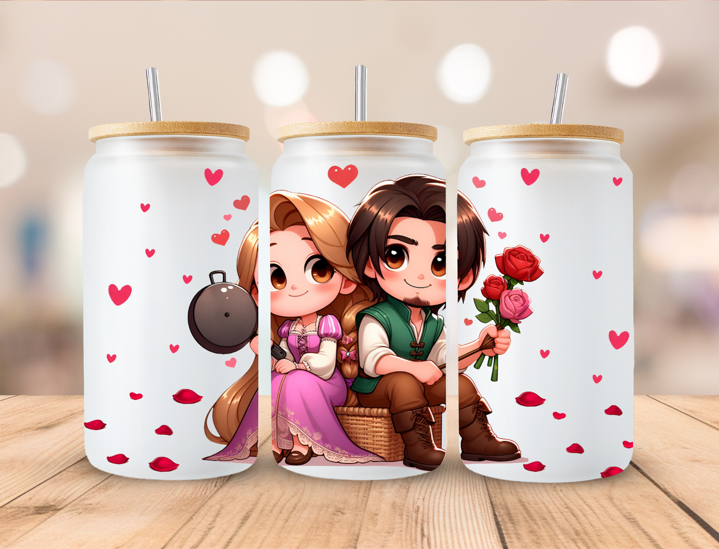 Frying Pan Princess Floral Princess - 16oz/20oz Libby UV DTF Wrap