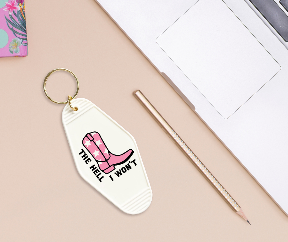 Cowgirl Boot - UVDTF Motel Keychain Set Of 6 RTS