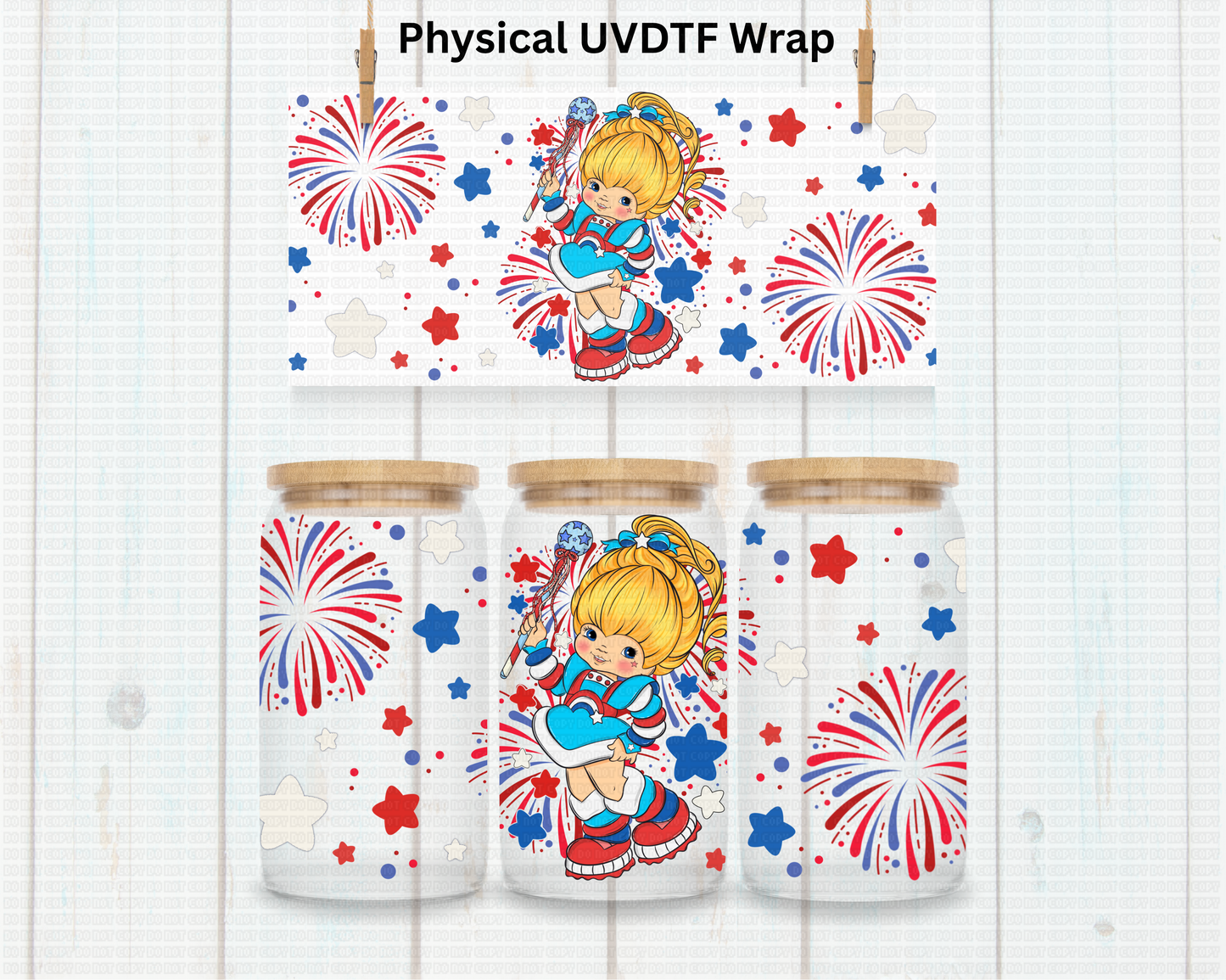 Patriotic Rainbow Girl - 16 oz / 20 oz Libby UV DTF