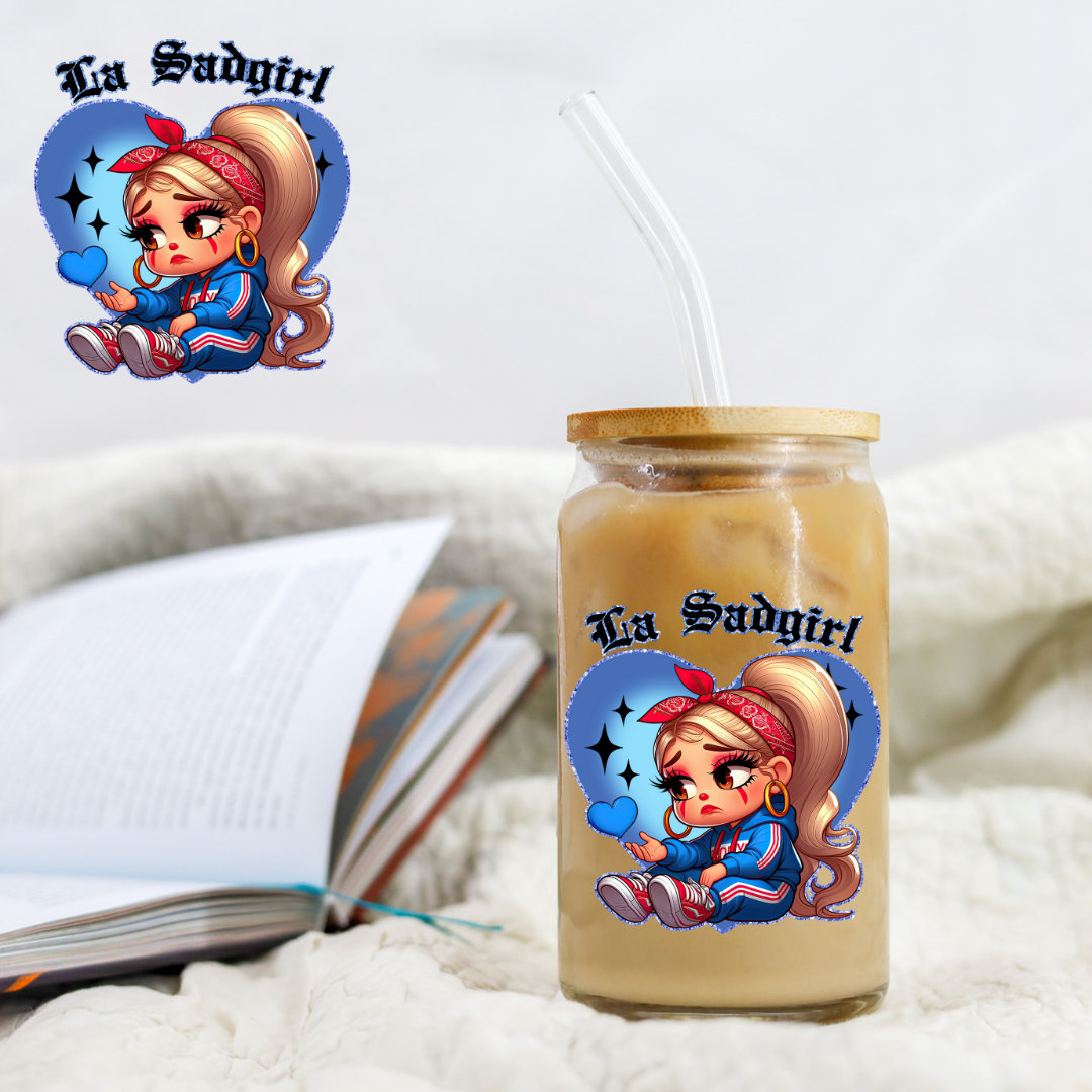 Chicano Blue La Sadgirl - UVDTF decals EXCLUSIVE DESIGNER