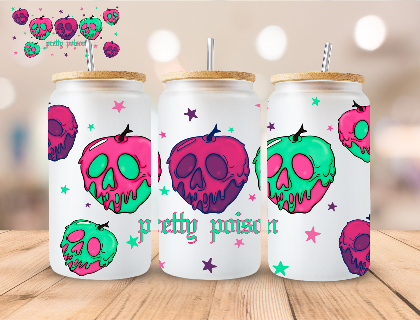 Halloween Pretty Poison - 16 oz / 20 oz Libby UV DTF Wrap