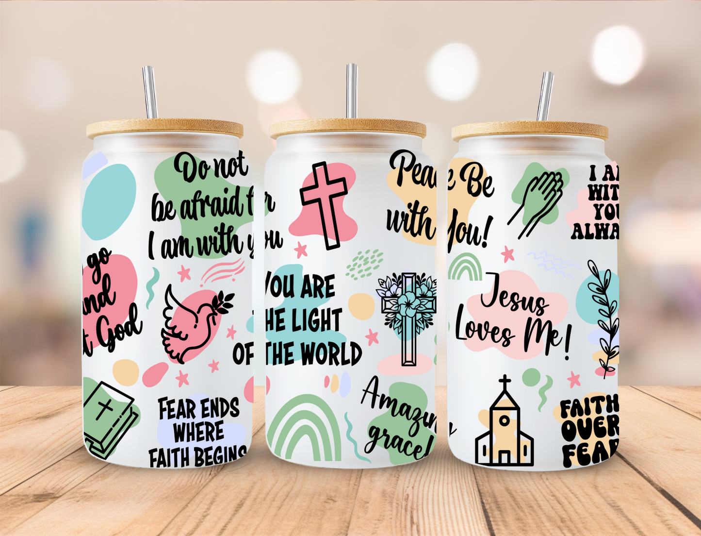 Faith Affirmations - 16 oz Libby UV DTF Wrap