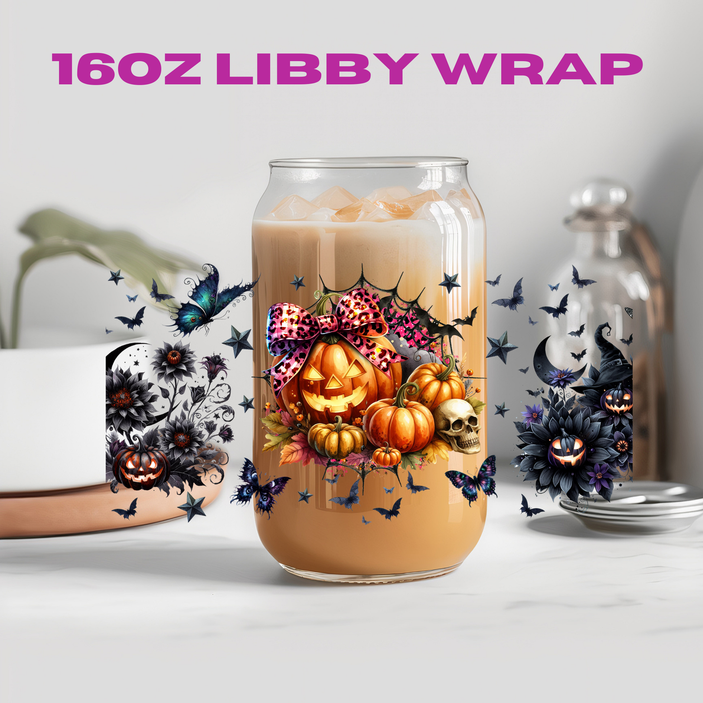 Halloween Spooky Witch Hat Collection - 16 oz / 20 oz Libby UV DTF Wrap