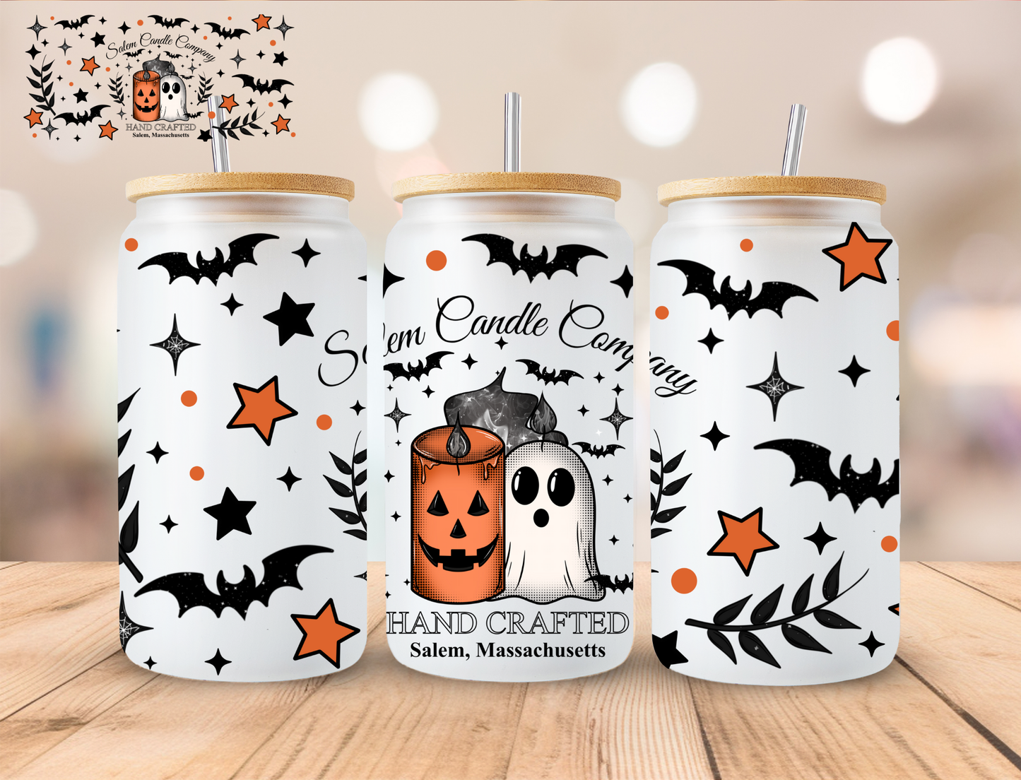 Halloween Salem Candle Company - 16 oz / 20 oz Libby UV DTF Wrap